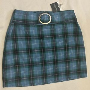 Plaid Topshop skirt with buckle belt attached - BRAND NEW WITH TAGS